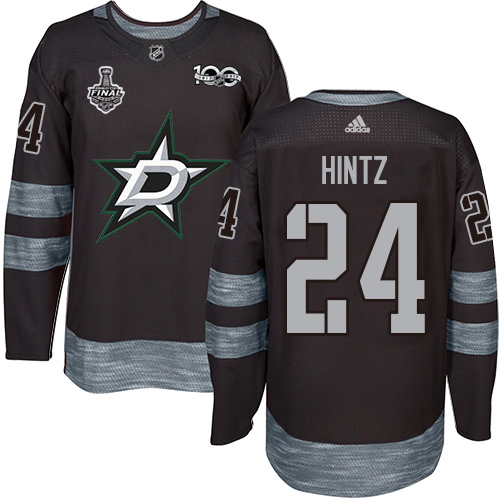 Adidas Men Dallas Stars #24 Roope Hintz Black 1917-2017 100th Anniversary 2020 Stanley Cup Final Stitched NHL Jersey